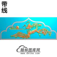 松鹤碑头精雕图（MBBT-0218）