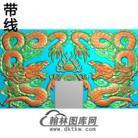 双龙碑头精雕图（MBBT-0334）