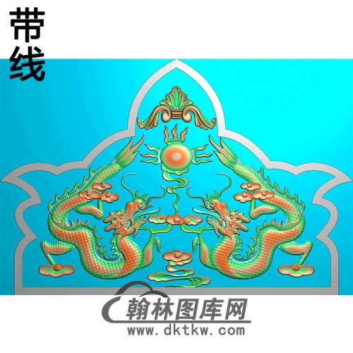 双龙碑头精雕图（MBBT-0342）