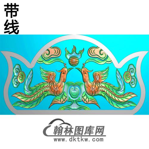 双凤碑头精雕图（MBBT-0361）