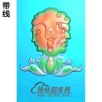 阴阳面佛头半身佛像精雕图（SFX-118)