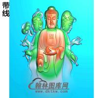 三佛半身佛像精雕图（SFX-130)