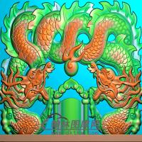 双龙无碑头精雕图（MBBT-0383）