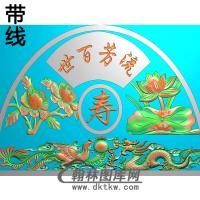 荷花龙凤碑头精雕图（MBBT-0386）