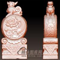 荷花鱼石雕抱鼓石雕门墩圆雕图（YBG-008)