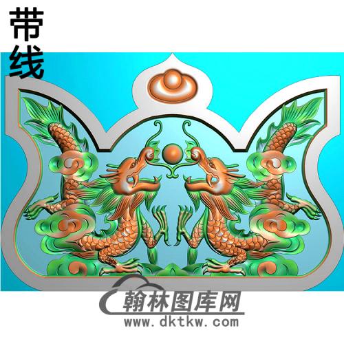 双龙碑头精雕图（MBBT-0438）