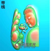 荷花侧脸佛半身佛像精雕图（SFX-145)
