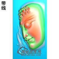侧脸佛火焰半身佛像精雕图（SFX-154)