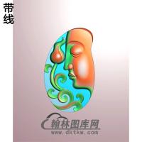 莲花半身佛像侧脸佛精雕图（SFX-166)