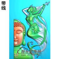 飞天仙女半身佛像精雕图（SFX-180)