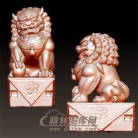 仿狮子右立体圆雕图(YSX-052)