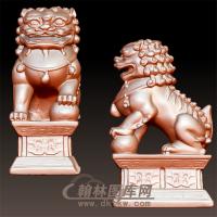 黄金公狮子立体圆雕图(YSX-057)