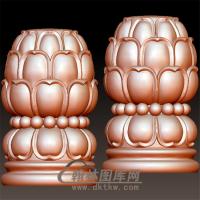 莲花瓣珠子柱头stl立体圆雕图(YZT-002)