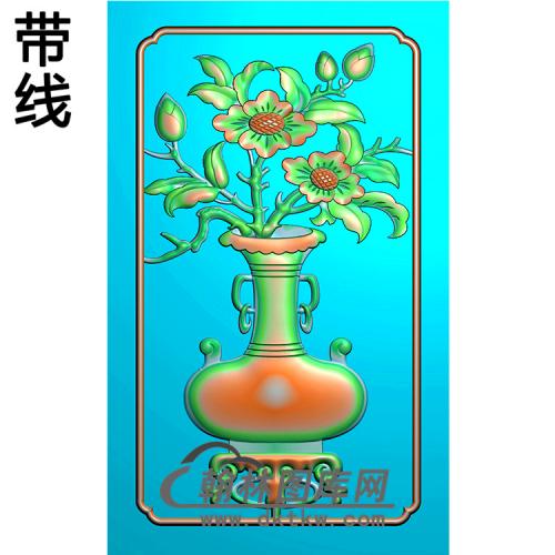 花瓶碑板精雕图（MBBB-1521）