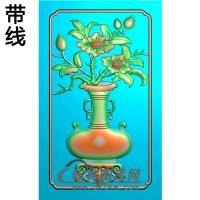 花瓶碑板精雕图（MBBB-1521）