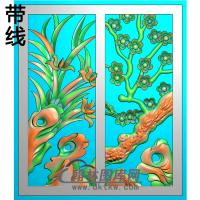 梅花竹子碑板精雕图（MBBB-1533）
