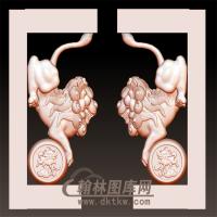 扁头狮子立体圆雕图(YML-024)
