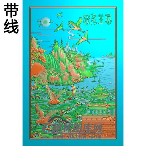 松鹤精雕图（SH-004)