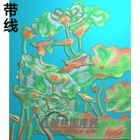 荷花精雕图（HHY-049)