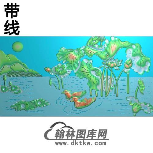 荷花精雕图（HHY-056)