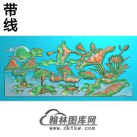 荷花精雕图（HHY-067)