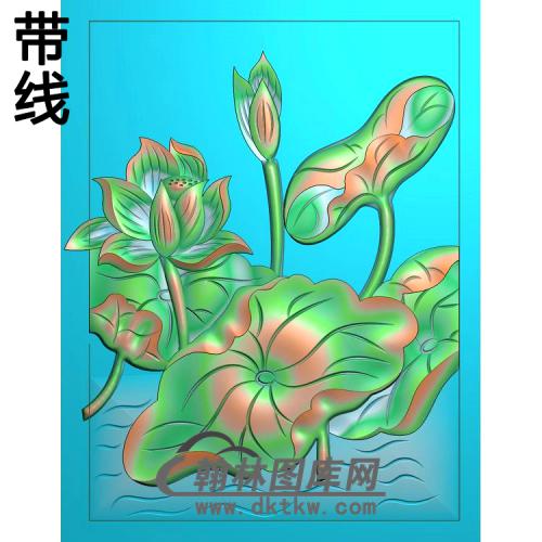 荷花精雕图（HHY-072)