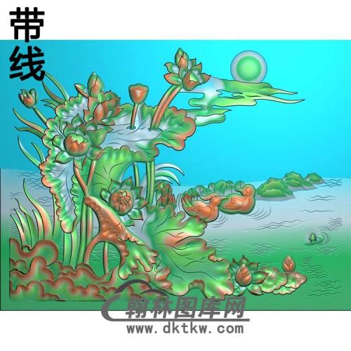 荷花精雕图（HHY-082)