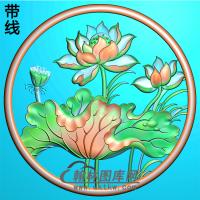 荷花精雕图（HHY-124)