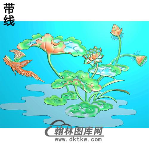 荷花精雕图（HHY-158)