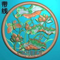 荷花精雕图（HHY-290)