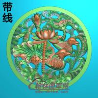 荷花精雕图（HHY-292)