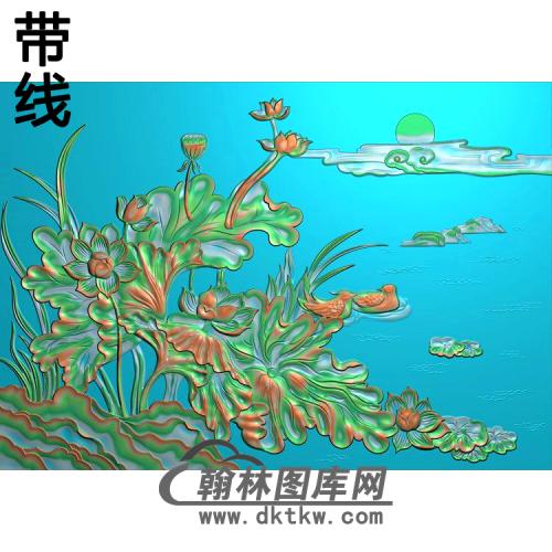 荷花精雕图（HHY-318)