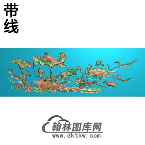 荷花精雕图（HHY-345)