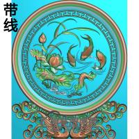 荷花精雕图（HHY-497)