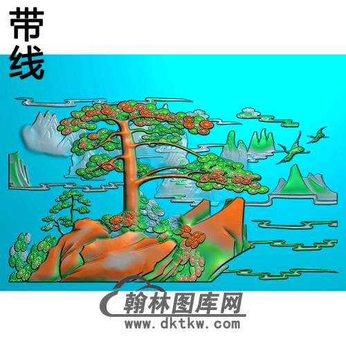 松鹤精雕图（SH-015)