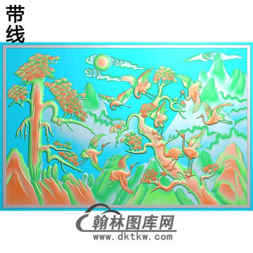 松鹤精雕图（SH-159)