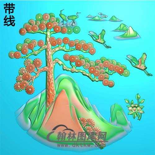 松鹤精雕图（SH-185)