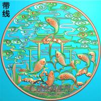 荷花精雕图（HHY-583）