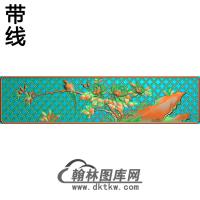 牡丹花鸟精雕图（MD-051)