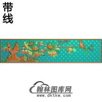 牡丹花鸟精雕图（MD-052)
