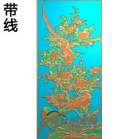 牡丹花鸟精雕图（MD-056)