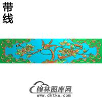 牡丹花鸟精雕图（MD-061)