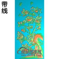 牡丹花鸟精雕图（MD-063)