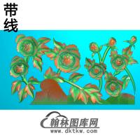 牡丹花鸟精雕图（MD-064)