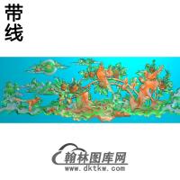 牡丹花鸟精雕图（MD-067)