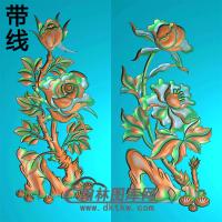 牡丹花鸟精雕图（MD-074)