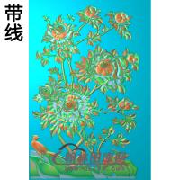 牡丹花鸟精雕图（MD-100)