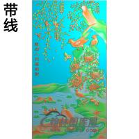 牡丹花鸟精雕图（MD-126)