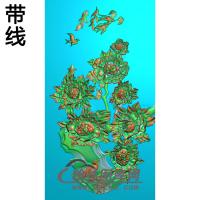 牡丹花鸟精雕图（MD-140)