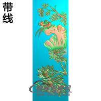 牡丹花鸟精雕图（MD-147)